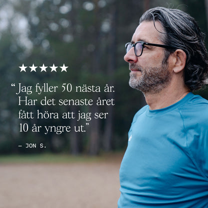 Nexus NAD⁺ kundrecension — Jon S., fyller 50, får höra att han ser 10 år yngre ut